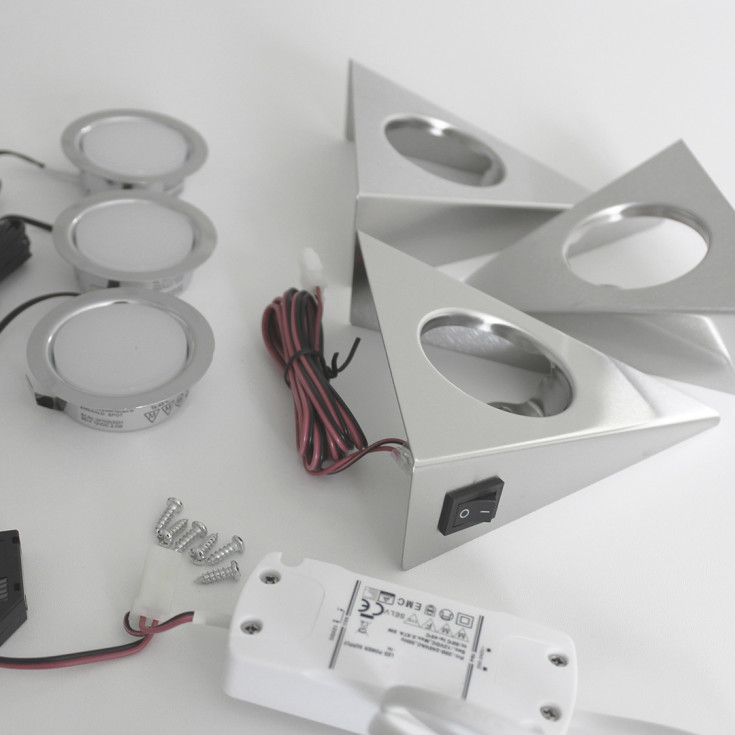 Loevschall trekant spot med driver, 5 stk