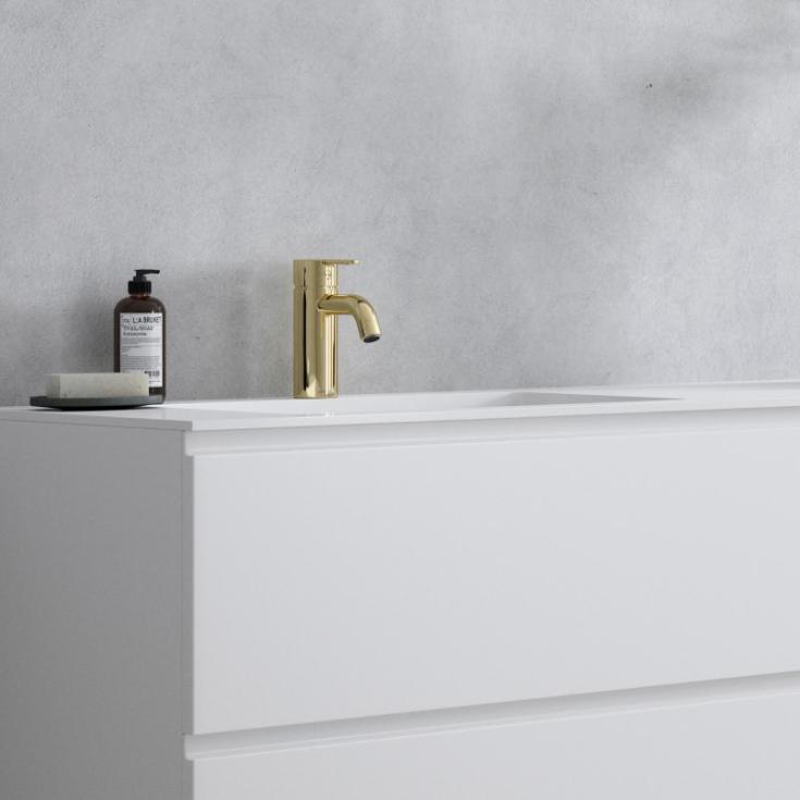 Damixa Silhouet håndvaskarmatur, poleret messing