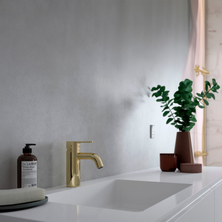 Damixa Silhouet håndvaskarmatur, poleret messing