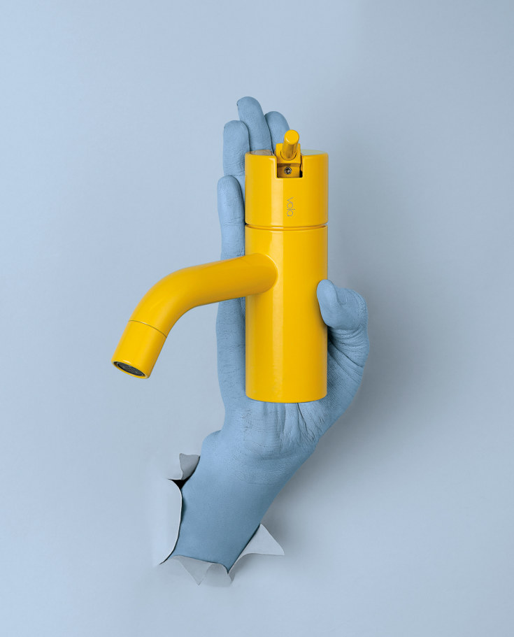 Vola HV1 tvättställsblandare, gul