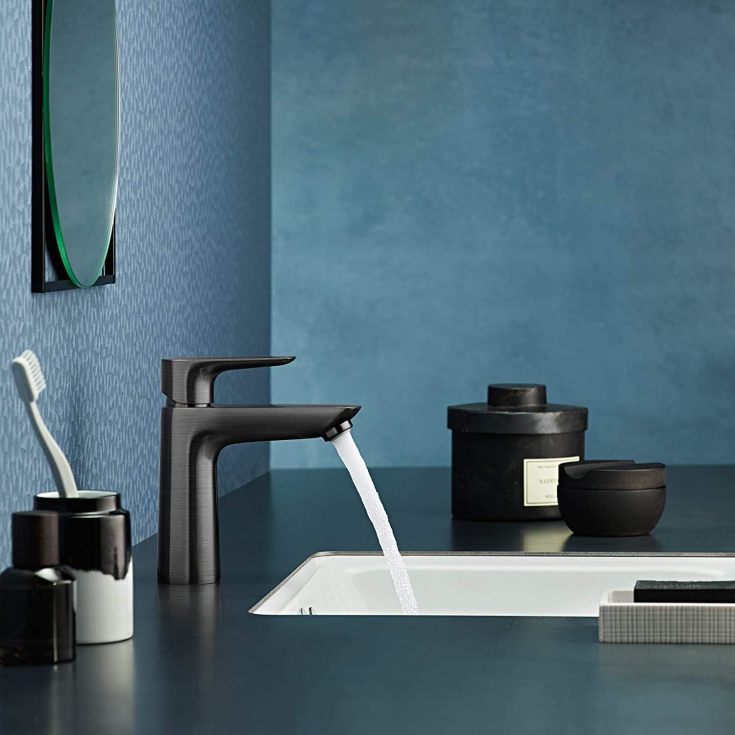 Hansgrohe Talis E 110 servantbatteri, børstet sort krom