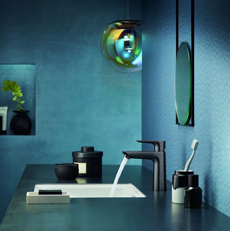 Hansgrohe Talis E 110 tvättställsblandare, borstad svart krom