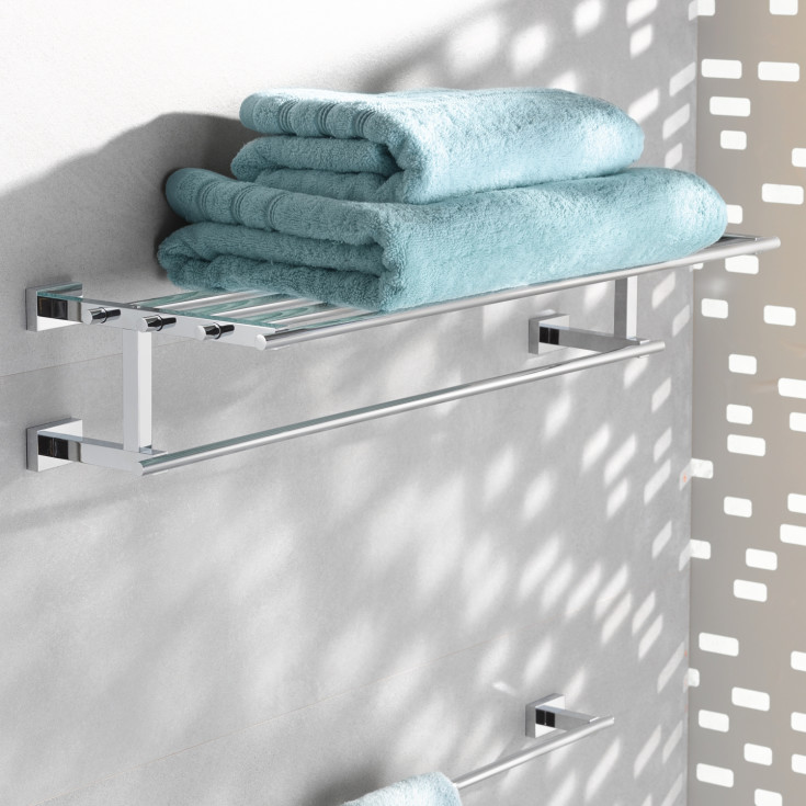 Grohe Essentials Cube handdukshängare med hyllplan BL