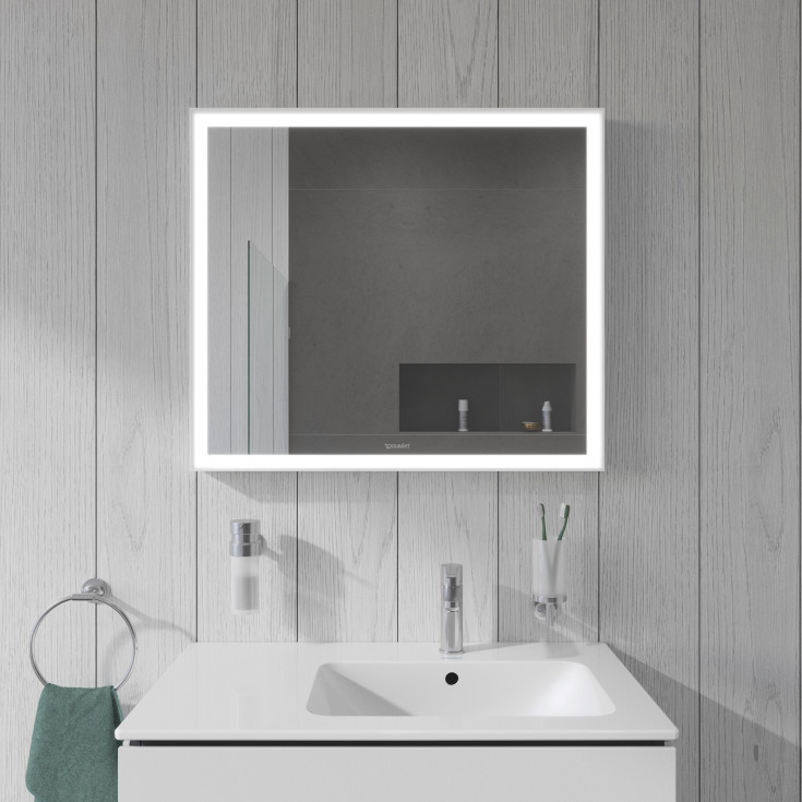 Duravit L-Cube speil med lys, dimbart, sensor, 80x70 cm, hvit