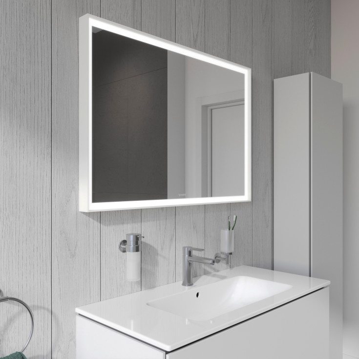 Duravit L-Cube speil med lys, dimbart, sensor, 100x70 cm, hvit