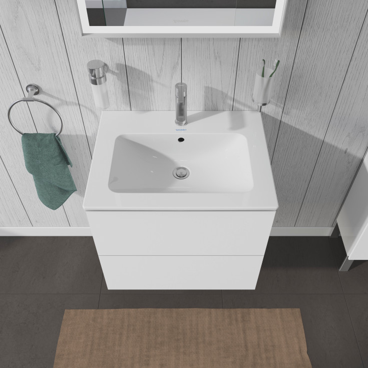 Duravit L-Cube tvättställsunderskåp, 62x48 cm, vit högglans