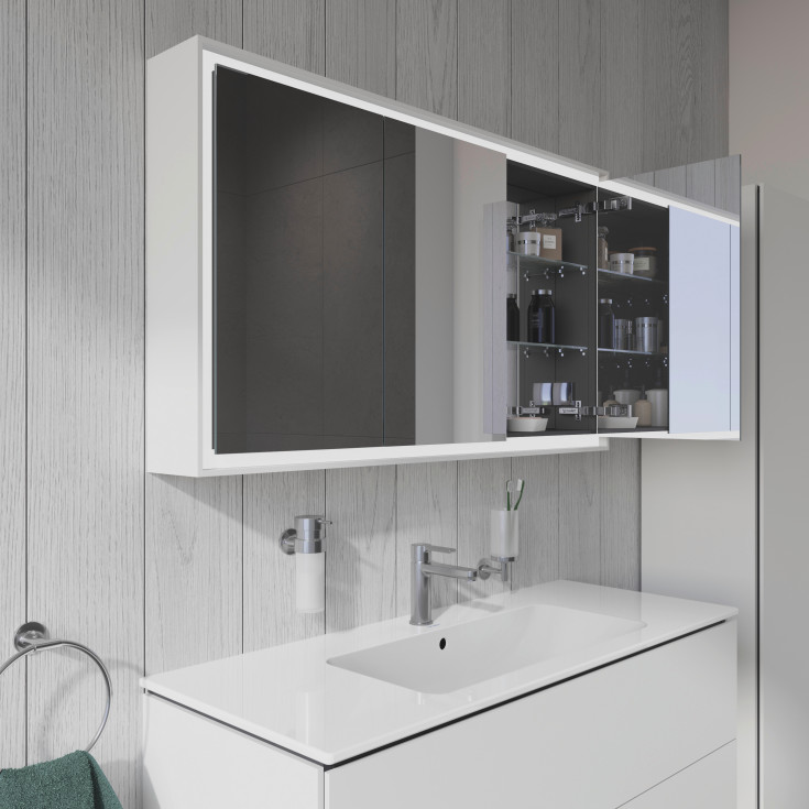 Duravit L-Cube speilskap med lys, dimbar, sensor, 120x70 cm, hvit
