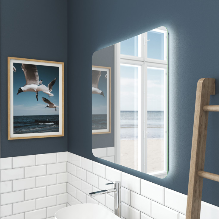 Dansani Mido+ Glow spejl med lys, dæmpbar, 80x80 cm