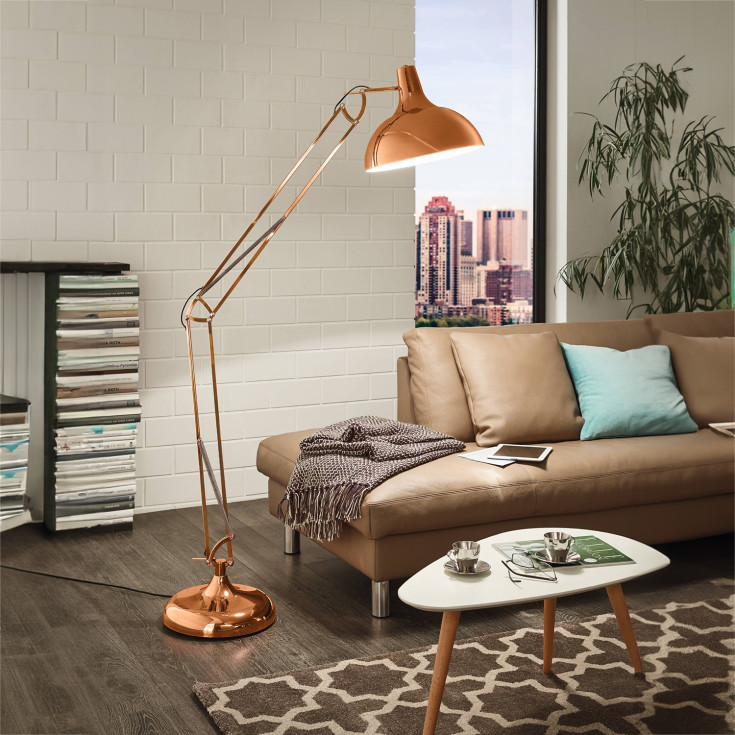 Eglo Borgillio gulv arkitektlampe, koppar