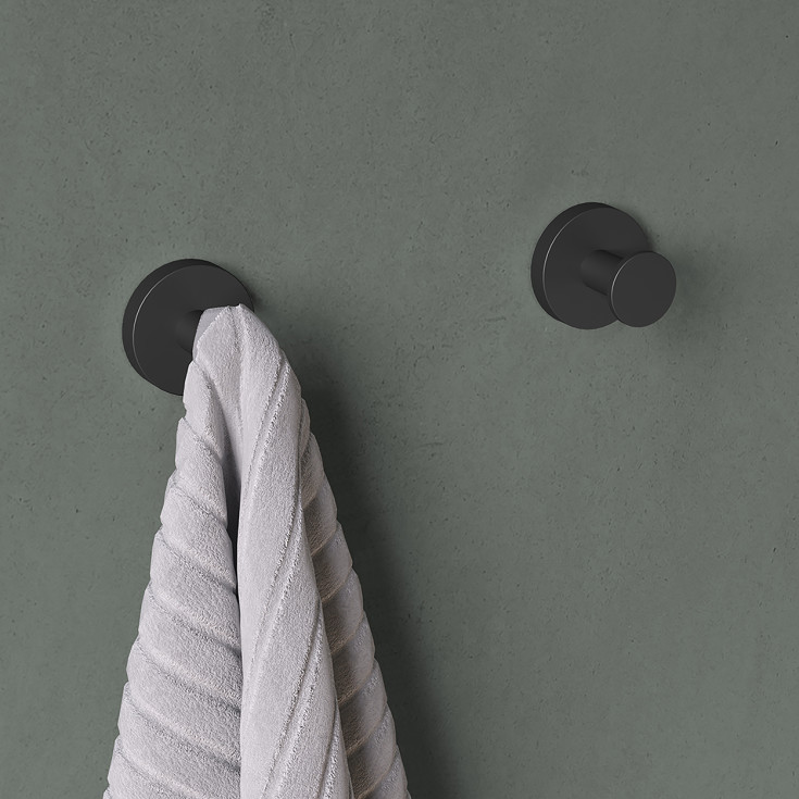 2 stk Cosmic Start håndkleknagg, matt sort