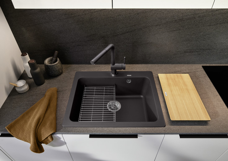 Blanco Naya 6 UX diskbänk, 61,5x51 cm, svart