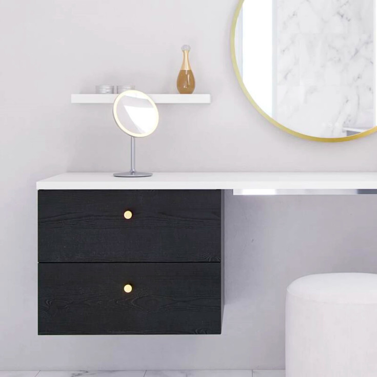 Dansani Handy makeup spejl med lys, Ø18 cm, krom