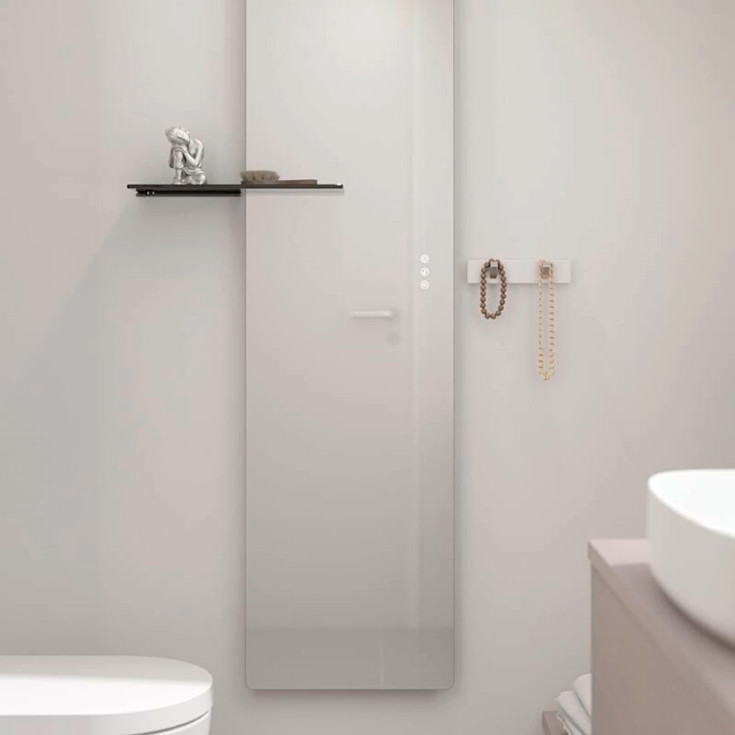 Dansani Reach glasshylle, 40x13,7 cm, sort/tonet glass