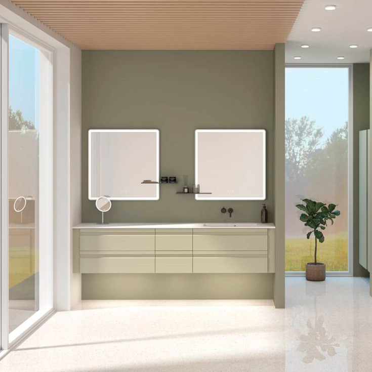 Dansani Reach glashylla, 40x13,7 cm, svart/tonat glas