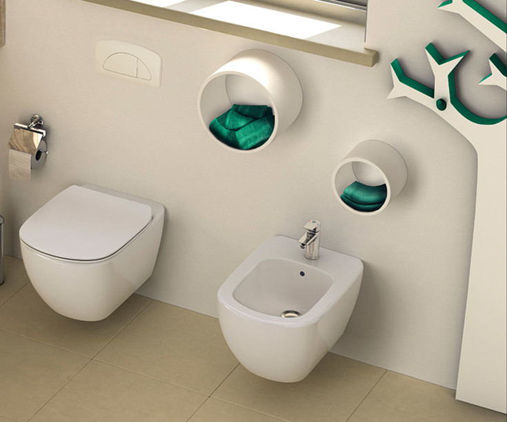 Ideal Standard Tesi væghængt toilet, uden skyllekant, hvid