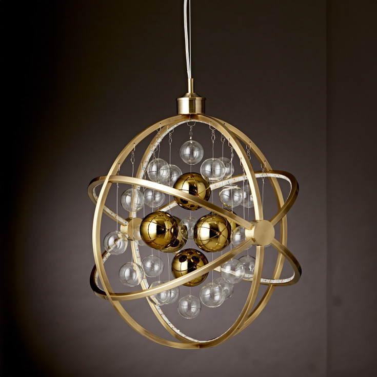 Nielsen Light Galaxy lysekrone, messing