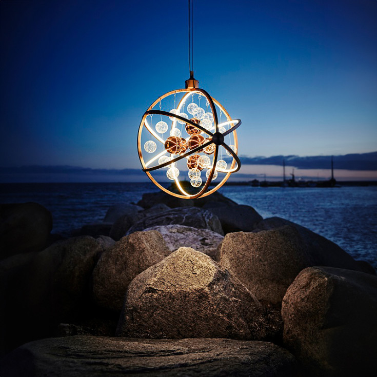 Nielsen Light Galaxy lysekrone, messing