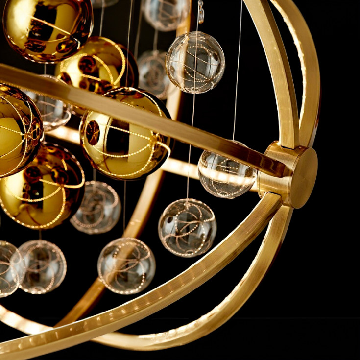 Nielsen Light Galaxy lysekrone, messing