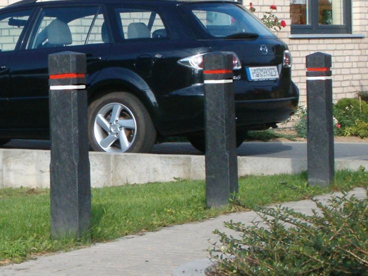 HAHN Kunststoffe Hanit pullert, firkantet, 14x140 cm, rød/hvid refleks, sort