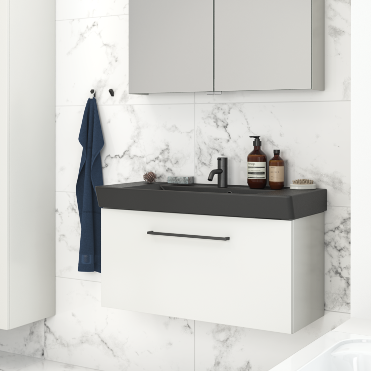 Dansani Mido+ underskåp, 80x35 cm, matt vit