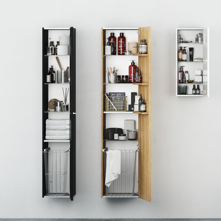 Dansani Mido+ vasketøjskurv, 24,2x45 cm, grå