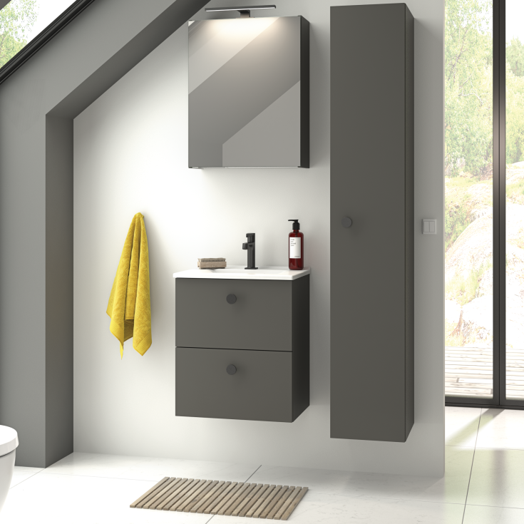 Dansani Mido+ underskab, 50x35 cm, mat grå