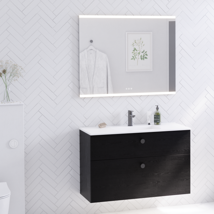 Dansani You Panorama-speil med lys, dimbart, 100x80 cm