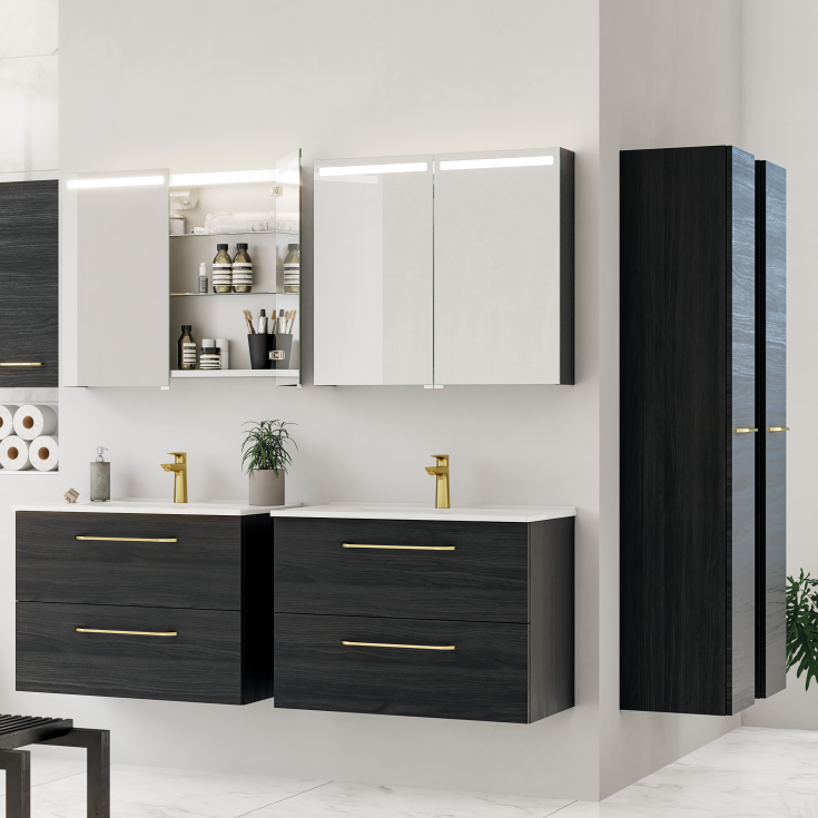 Dansani Mido+ servantskap, 80x44 cm, sort struktur