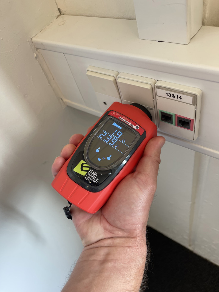 Stikkontakttester Elma TOHM-E DK EDB-stikkontakt med jordmotstand