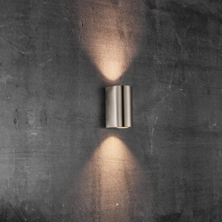 Nordlux Canto Maxi 2 utelys vegg, rustfritt stål