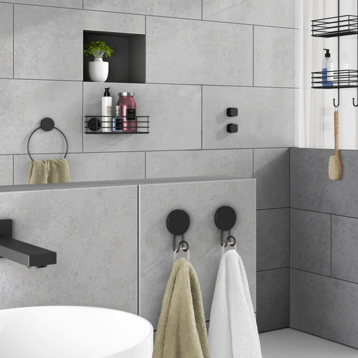 Beslagsboden dusjhylle, matt sort