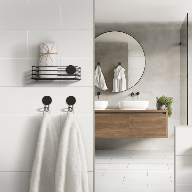 Beslagsboden dusjhylle, matt sort