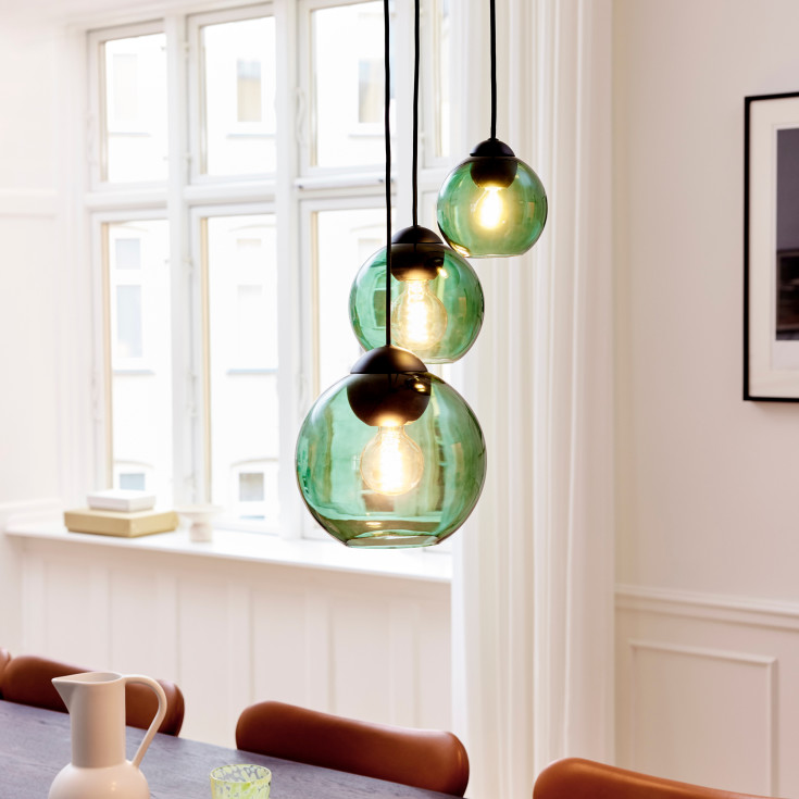 Halo Design Bubbles pendellampe, grønn, Ø14 cm