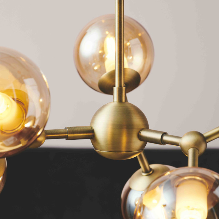 Halo Design Atom Large lysekrone, ravfarvet