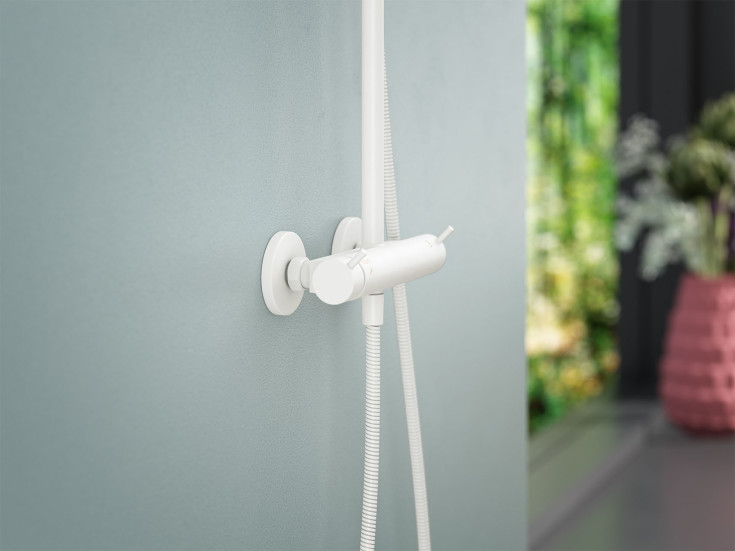 Mora koppling med täckbricka, 150 cc, 3/4" x 1/2", matt vit