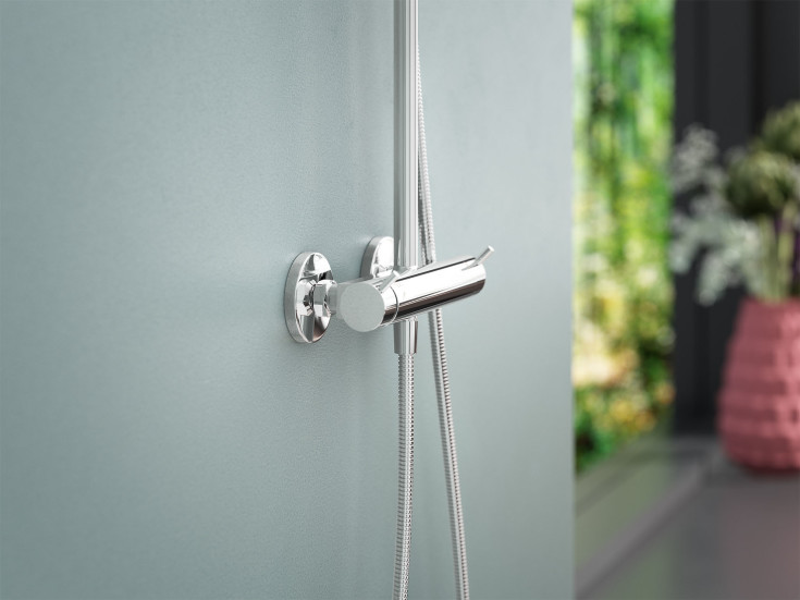 Mora forskruning med roset, 3/4" x 1/2", krom