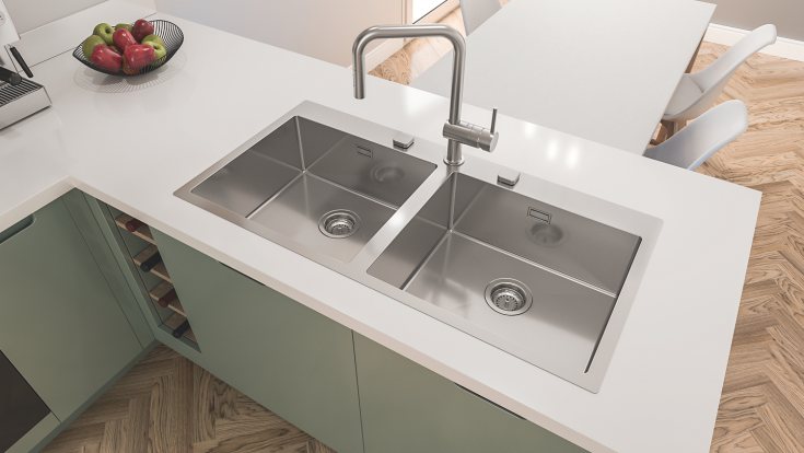 Grohe K800 diskbänk, 102,4x51 cm, rostfritt stål