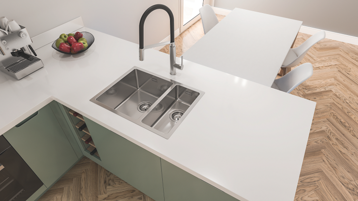 Grohe K700U diskbänk, 76x45 cm, rostfritt stål