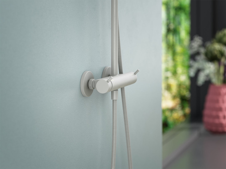 Mora forskruning med roset, 3/4" x 1/2", mat grå