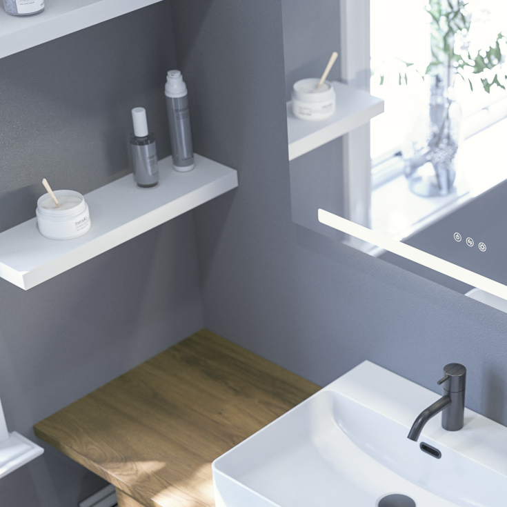 Dansani hylla, 50x14,5 cm, matt vit