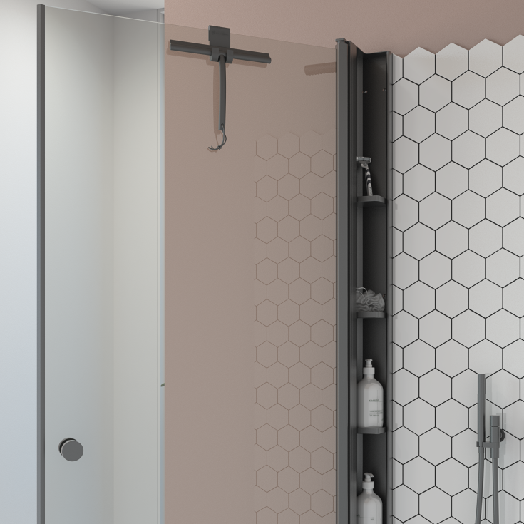 Dansani Match duschskrapa, mörkgrå