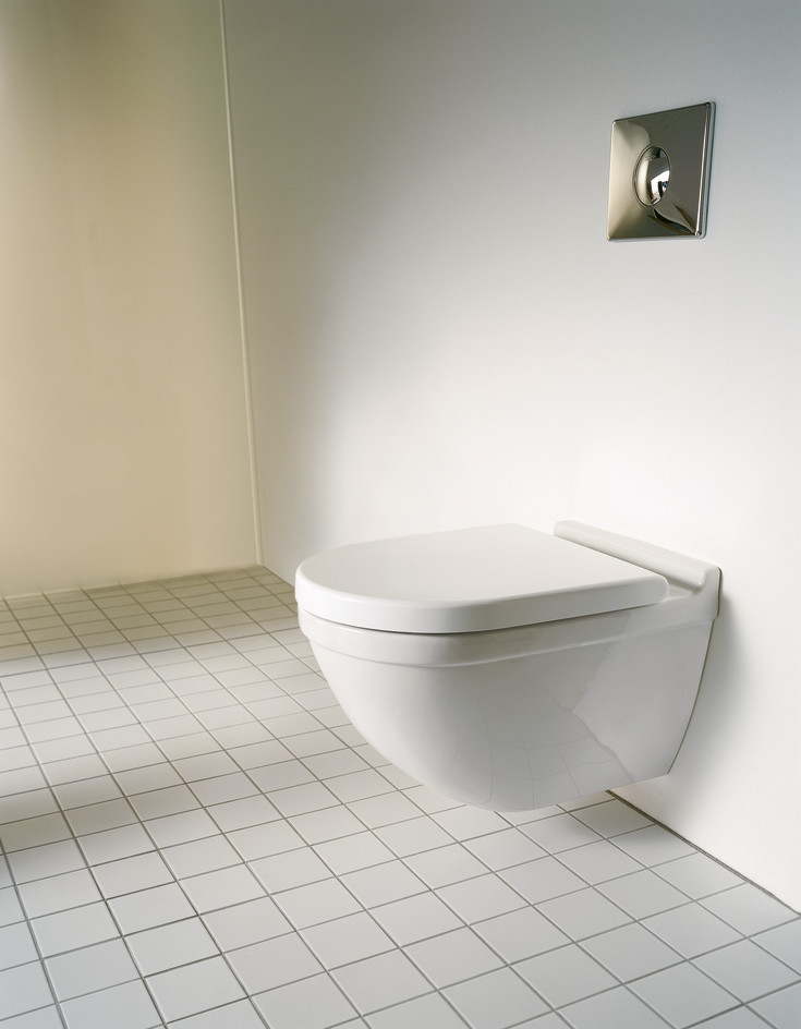 Duravit Starck 3 væghængt toilet, uden skyllekant, rengøringsvenlig, hvid
