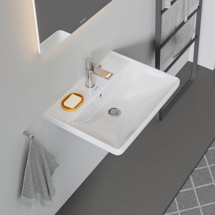 Duravit D-Neo vegghengt servant, 60x44 cm, hvit