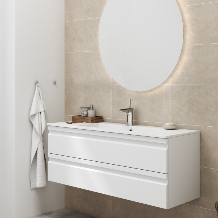 Dansani Minore håndvask, 120,2x45,5 cm, hvid