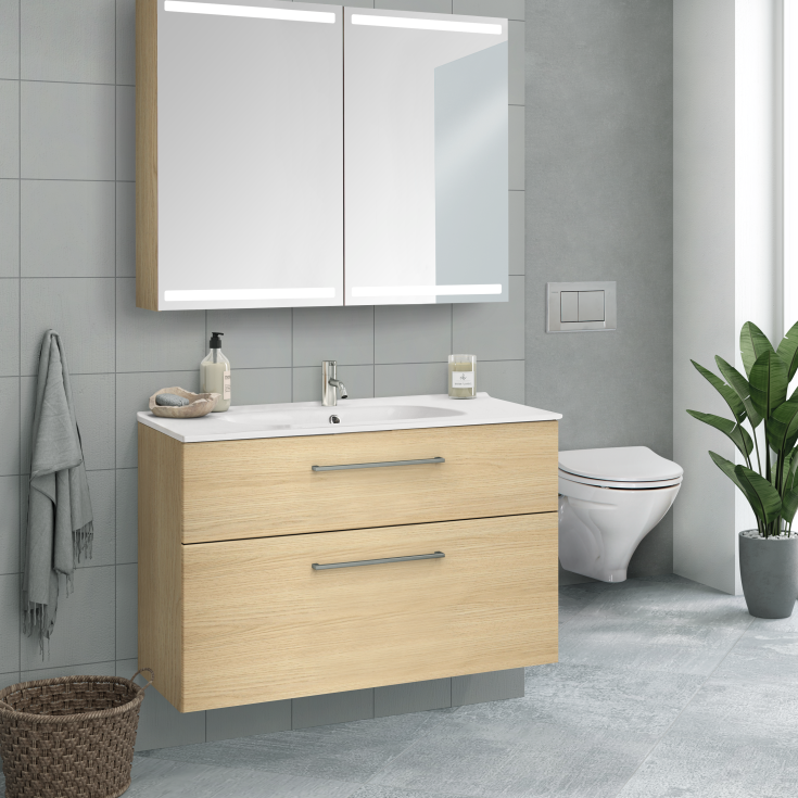 Dansani Kantate håndvask, 101x45,5 cm, hvid