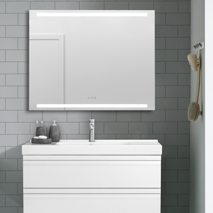 Dansani Level spegel med belysning, dimbar, 100x80 cm