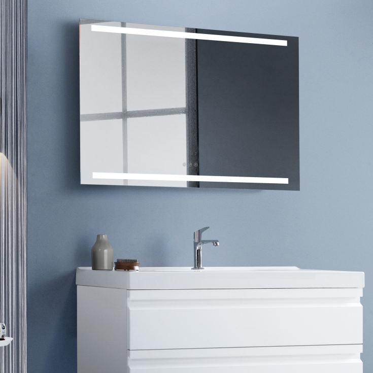 Dansani Level spejl med lys, dæmpbar, 120x80 cm