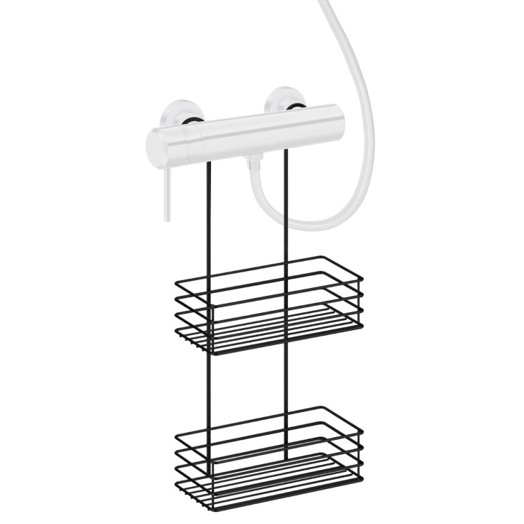 Beslagsboden duschhylla, svart