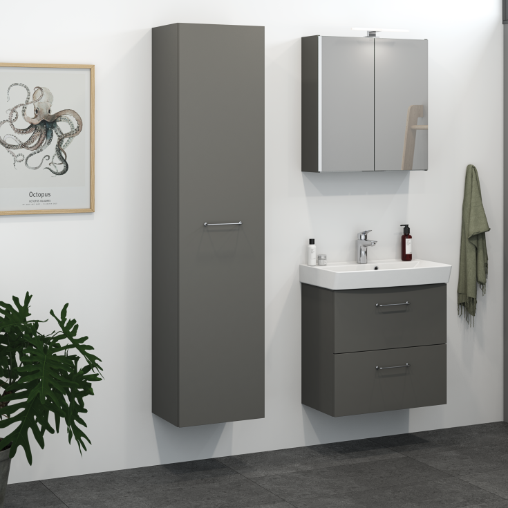 Dansani Mido+ servantskap, 60x35 cm, grå