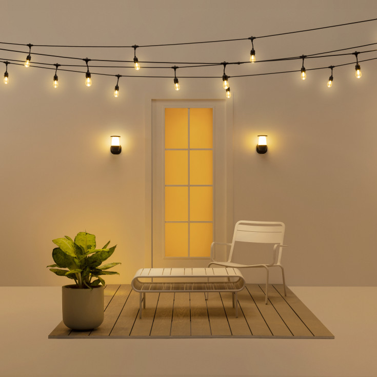 Wiz Elpas utelys vegg, fargeendring + hvit